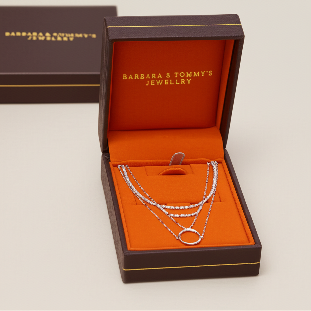Open Circle Three Row Necklace