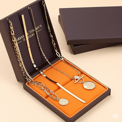 Savira Textured Coin Layered Necklace