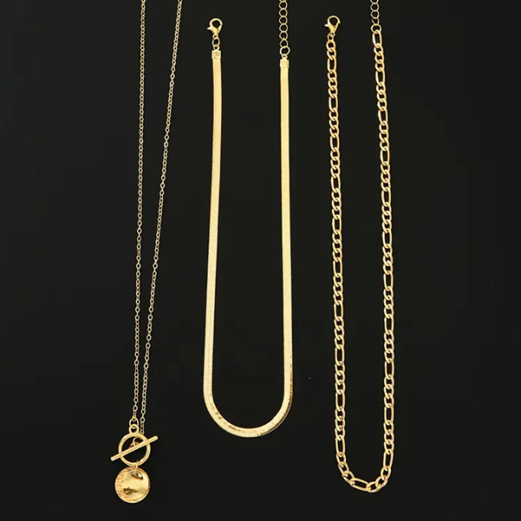 Savira Textured Coin Layered Necklace