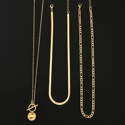 Savira Textured Coin Layered Necklace