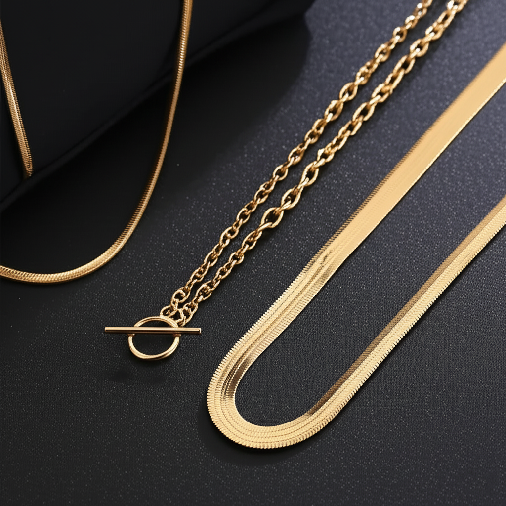 Savira Textured Coin Layered Necklace