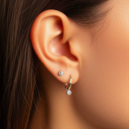Larmes de Lune Stone Stud Earrings