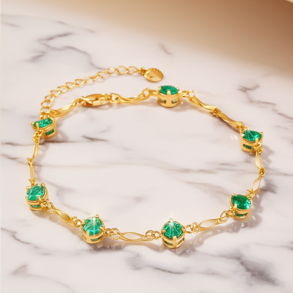Emerald Link Chain Bracelet