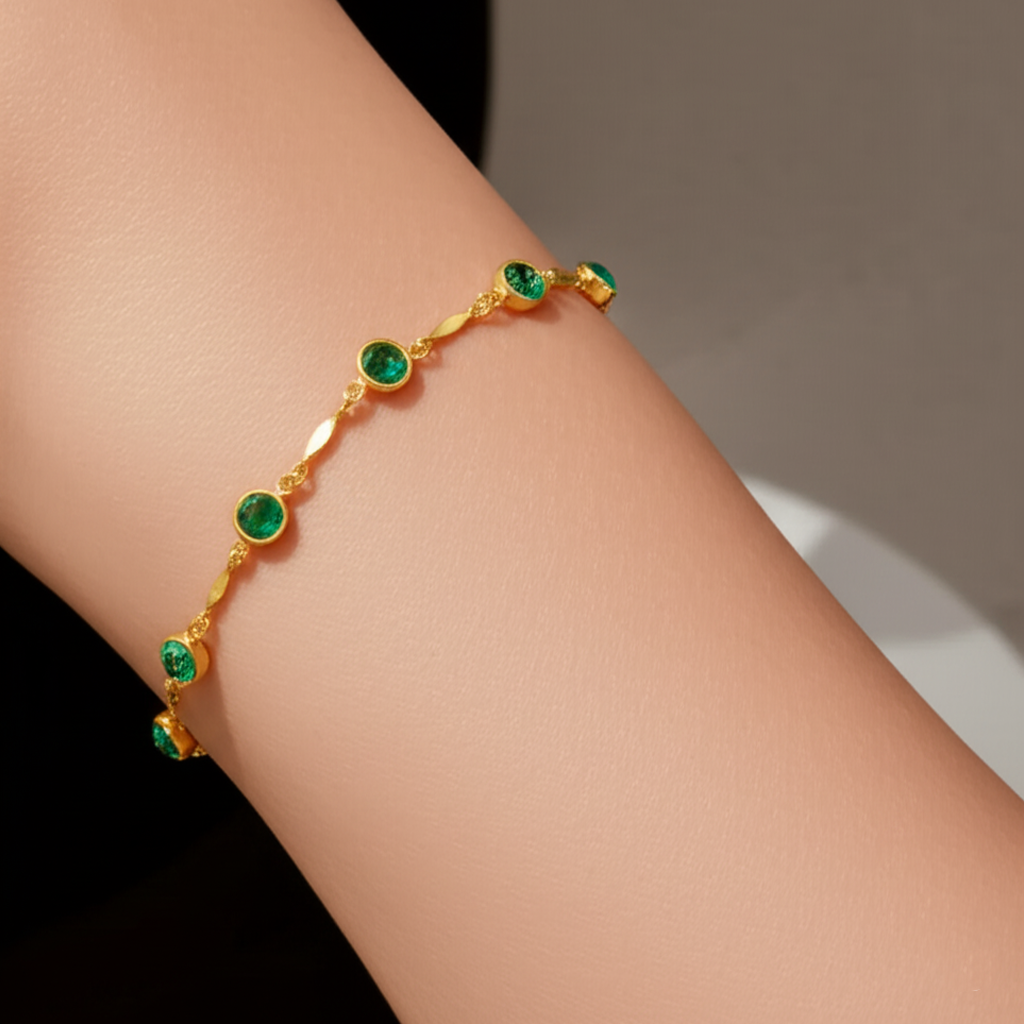 Emerald Link Chain Bracelet