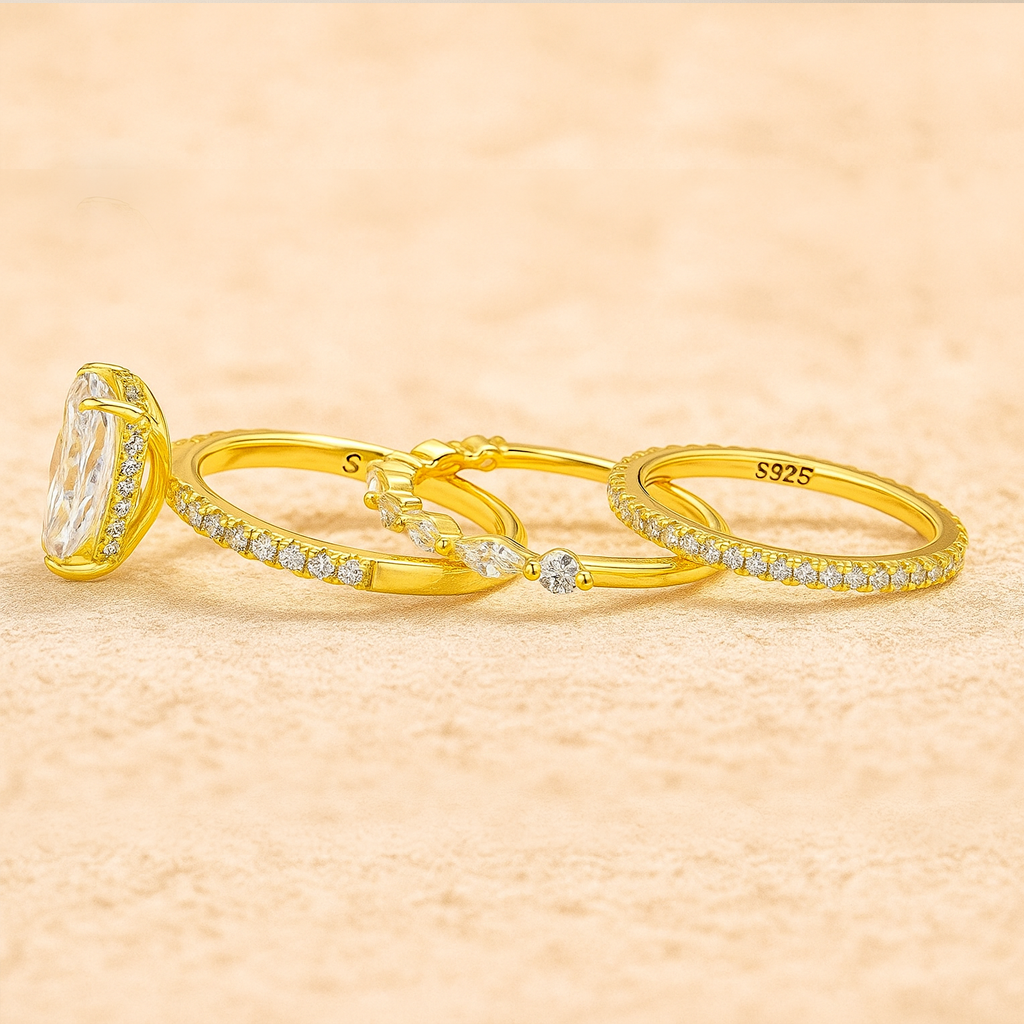 Jaily 3PC Wedding Ring Set