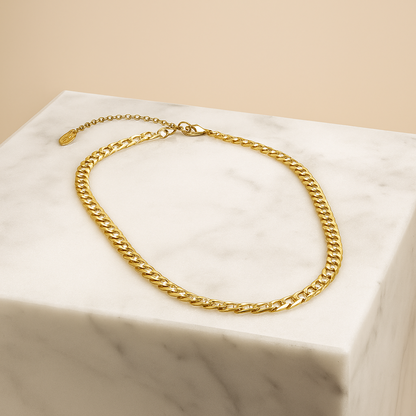Flat Link Curb Chain Necklace
