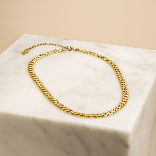 Flat Link Curb Chain Necklace